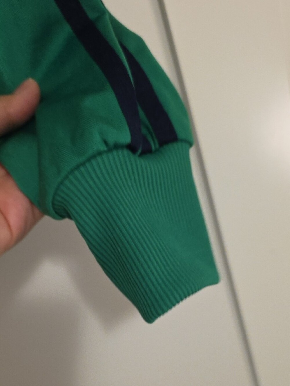 adidas Green Track Jacket with Navy Trefoil - Picture 4 of 7